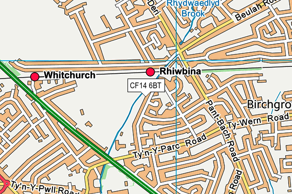 CF14 6BT map - OS VectorMap District (Ordnance Survey)