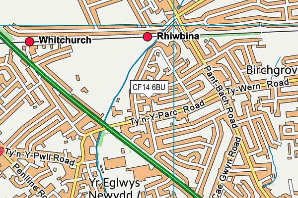 CF14 6BU map - OS VectorMap District (Ordnance Survey)