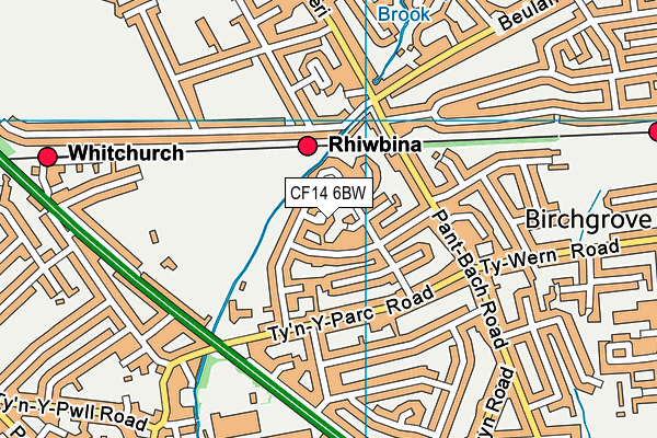 CF14 6BW map - OS VectorMap District (Ordnance Survey)