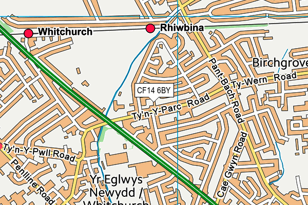 CF14 6BY map - OS VectorMap District (Ordnance Survey)