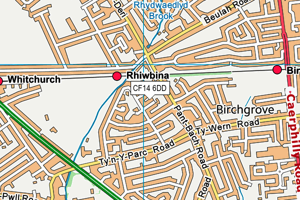 CF14 6DD map - OS VectorMap District (Ordnance Survey)