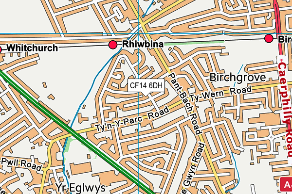 CF14 6DH map - OS VectorMap District (Ordnance Survey)