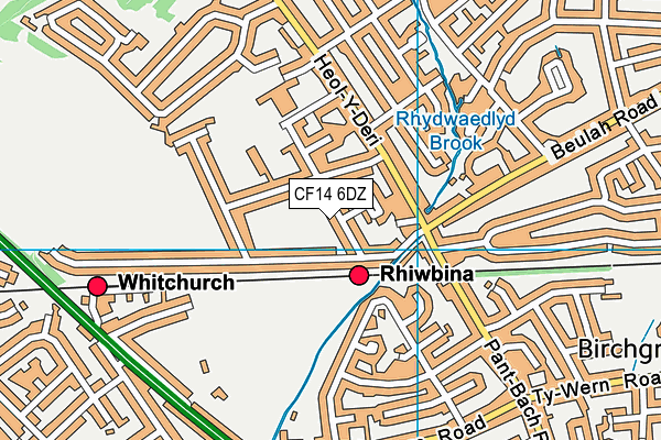 CF14 6DZ map - OS VectorMap District (Ordnance Survey)