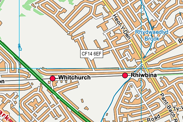 CF14 6EF map - OS VectorMap District (Ordnance Survey)