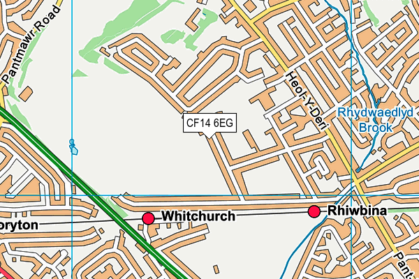 CF14 6EG map - OS VectorMap District (Ordnance Survey)