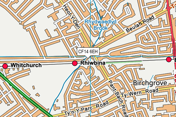 CF14 6EH map - OS VectorMap District (Ordnance Survey)