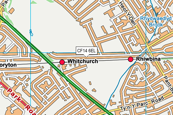 CF14 6EL map - OS VectorMap District (Ordnance Survey)