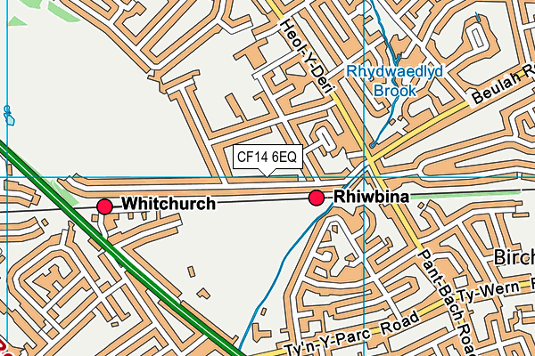 CF14 6EQ map - OS VectorMap District (Ordnance Survey)