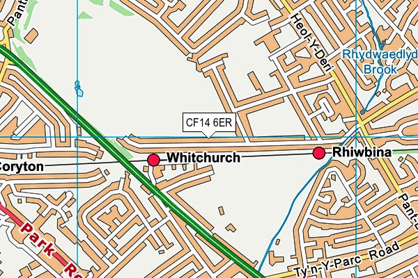 CF14 6ER map - OS VectorMap District (Ordnance Survey)