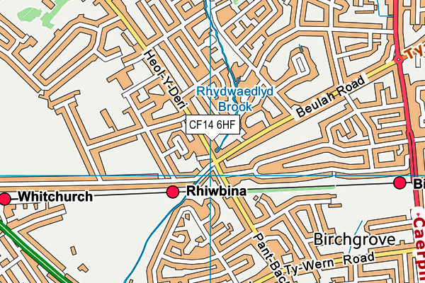 CF14 6HF map - OS VectorMap District (Ordnance Survey)