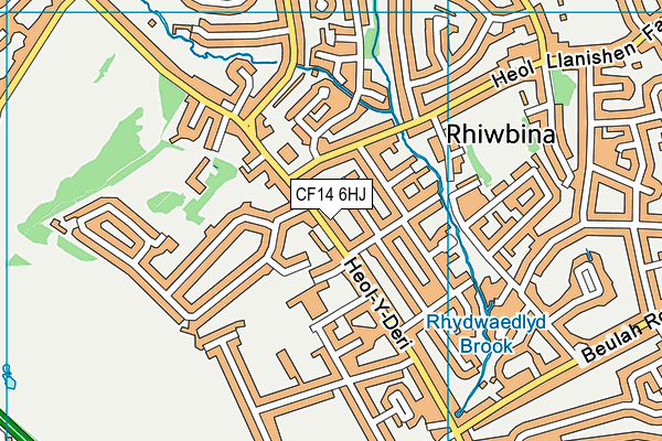 CF14 6HJ map - OS VectorMap District (Ordnance Survey)