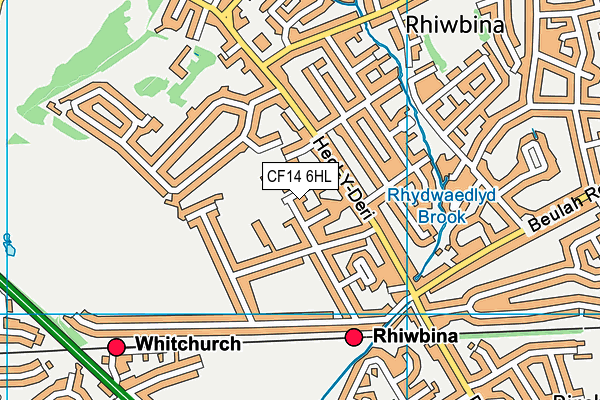 Rhiwbeina Primary School map (CF14 6HL) - OS VectorMap District (Ordnance Survey)