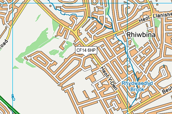 CF14 6HP map - OS VectorMap District (Ordnance Survey)