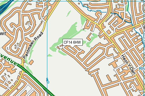 CF14 6HW map - OS VectorMap District (Ordnance Survey)