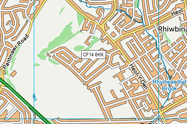 CF14 6HX map - OS VectorMap District (Ordnance Survey)