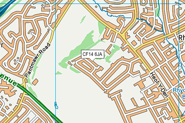 CF14 6JA map - OS VectorMap District (Ordnance Survey)