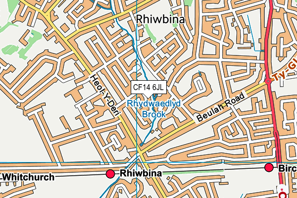 CF14 6JL map - OS VectorMap District (Ordnance Survey)