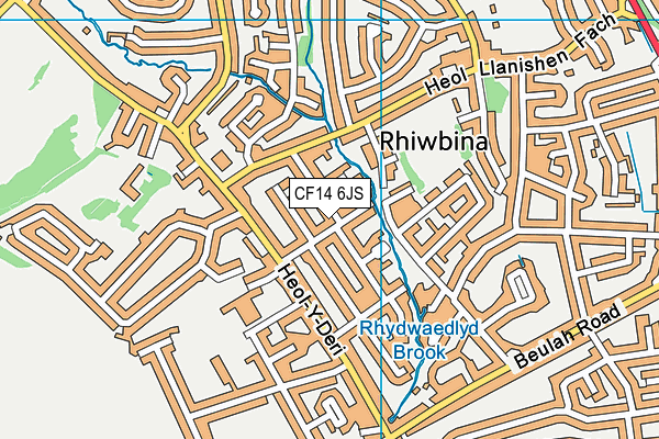 CF14 6JS map - OS VectorMap District (Ordnance Survey)