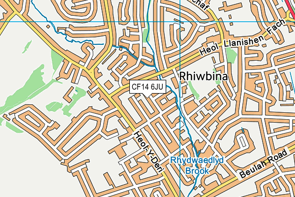 CF14 6JU map - OS VectorMap District (Ordnance Survey)