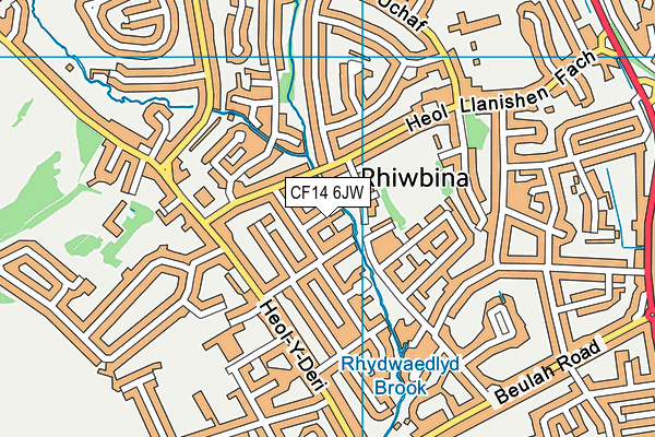 CF14 6JW map - OS VectorMap District (Ordnance Survey)