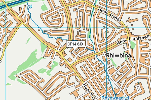 CF14 6JX map - OS VectorMap District (Ordnance Survey)