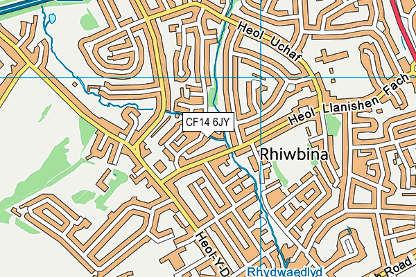 CF14 6JY map - OS VectorMap District (Ordnance Survey)