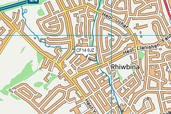 CF14 6JZ map - OS VectorMap District (Ordnance Survey)