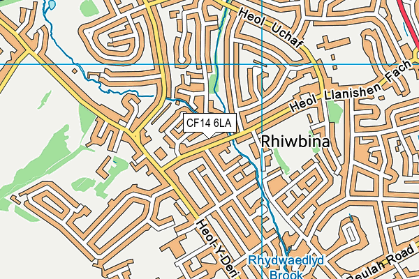 CF14 6LA map - OS VectorMap District (Ordnance Survey)