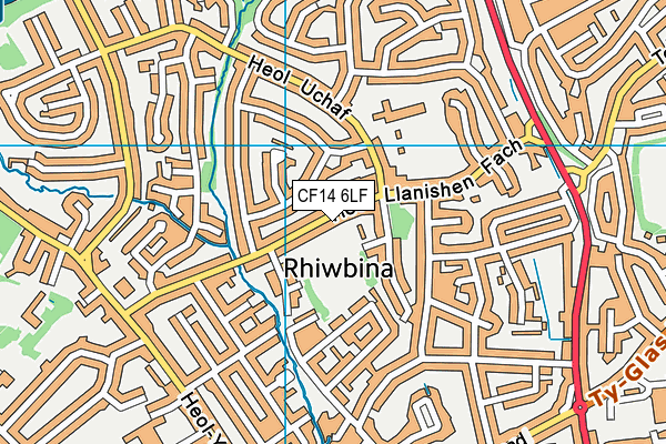 CF14 6LF map - OS VectorMap District (Ordnance Survey)