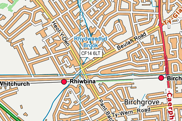 CF14 6LT map - OS VectorMap District (Ordnance Survey)