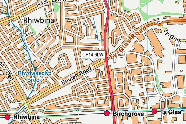 CF14 6LW map - OS VectorMap District (Ordnance Survey)