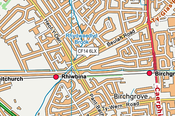 CF14 6LX map - OS VectorMap District (Ordnance Survey)