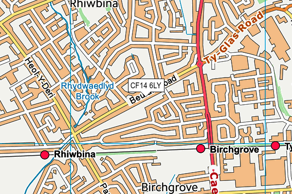 CF14 6LY map - OS VectorMap District (Ordnance Survey)