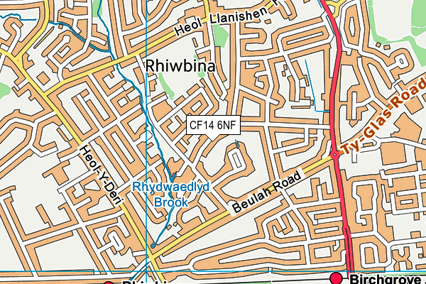 CF14 6NF map - OS VectorMap District (Ordnance Survey)