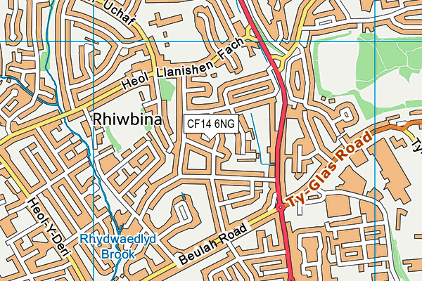 CF14 6NG map - OS VectorMap District (Ordnance Survey)