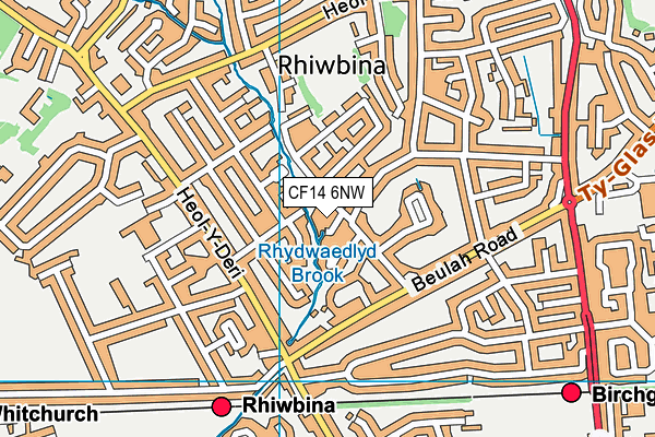 CF14 6NW map - OS VectorMap District (Ordnance Survey)