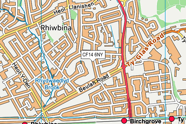 CF14 6NY map - OS VectorMap District (Ordnance Survey)