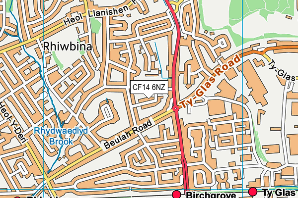 CF14 6NZ map - OS VectorMap District (Ordnance Survey)