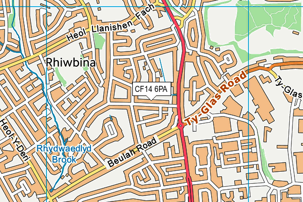 CF14 6PA map - OS VectorMap District (Ordnance Survey)