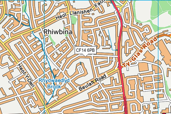 CF14 6PB map - OS VectorMap District (Ordnance Survey)