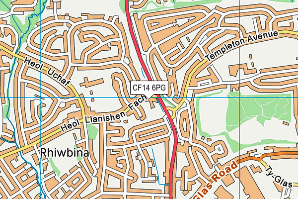 CF14 6PG map - OS VectorMap District (Ordnance Survey)