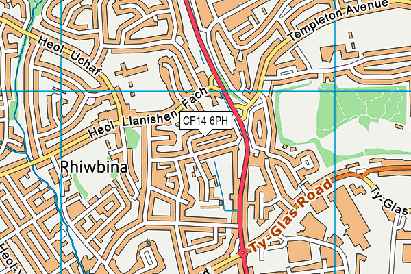 CF14 6PH map - OS VectorMap District (Ordnance Survey)