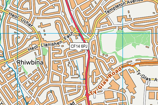 CF14 6PJ map - OS VectorMap District (Ordnance Survey)