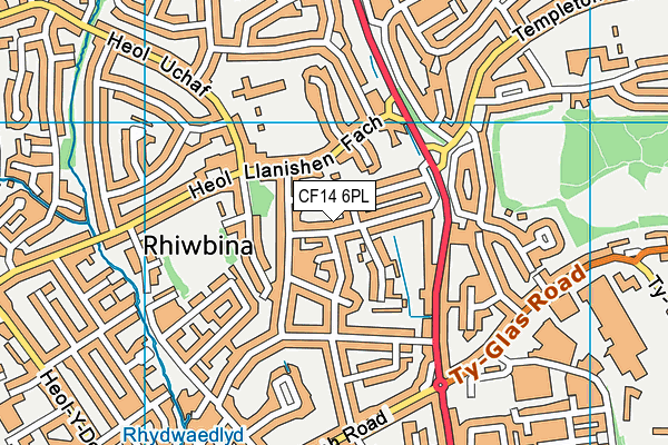 CF14 6PL map - OS VectorMap District (Ordnance Survey)