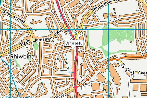 CF14 6PR map - OS VectorMap District (Ordnance Survey)