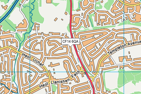 CF14 6QA map - OS VectorMap District (Ordnance Survey)