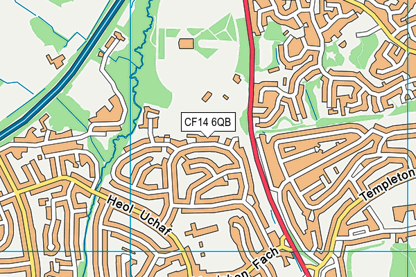 CF14 6QB map - OS VectorMap District (Ordnance Survey)