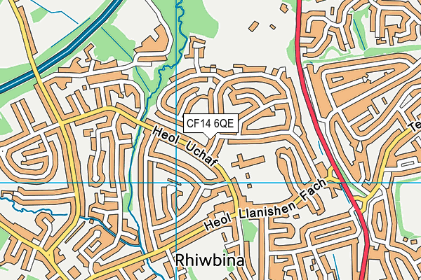 CF14 6QE map - OS VectorMap District (Ordnance Survey)