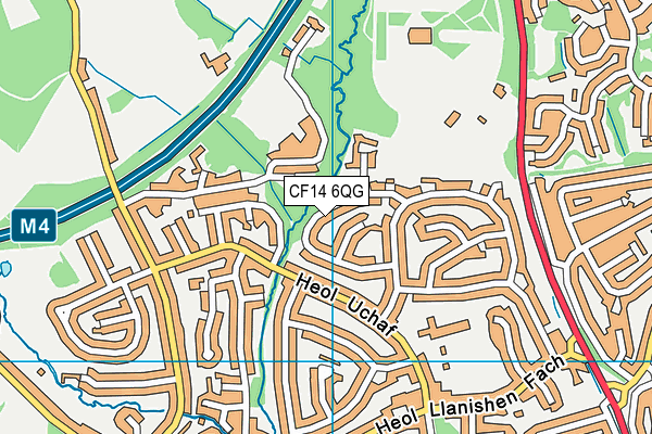 CF14 6QG map - OS VectorMap District (Ordnance Survey)