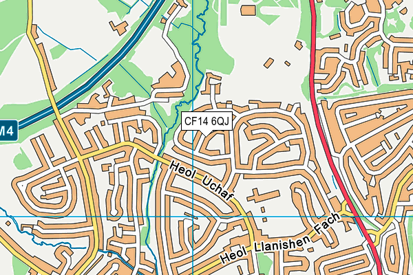 CF14 6QJ map - OS VectorMap District (Ordnance Survey)